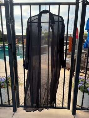 Final Touch Black Sheer Open Front Cardigan